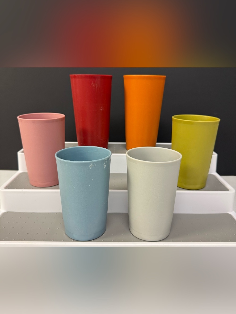 Assorted Tupperware Plastic Drinking Cups Set of 6
